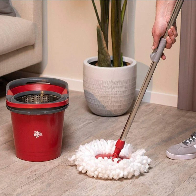 Dirt Devil Gulvmoppe med Spand og Vridning – 16 l, Justerbart Skaft