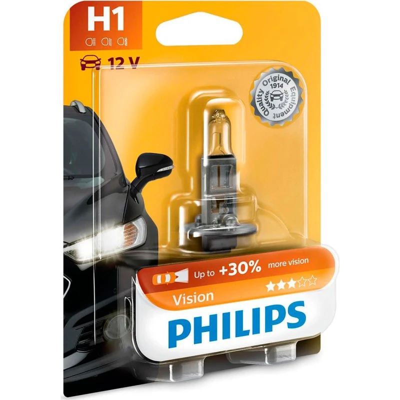 Philips Vision H1 12V 55W Halogen Fjernlys, P14.5s