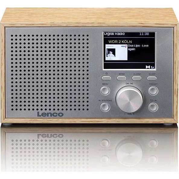 Lenco DAR-017WH DAB+ FM-radio med Bluetooth, træ