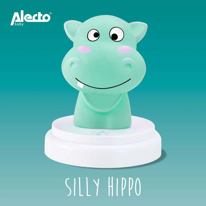 Alecto SILLY HIPPO Flodhest LED Natlys Blå, Batteridrevet