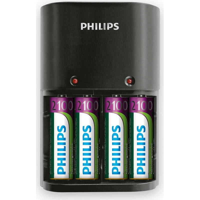 Philips SCB1490 Batterioplader med 4x AA 2100 mAh