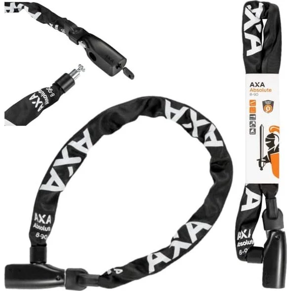 AXA Absolute Kædelås 90 cm, 8 mm, Sort