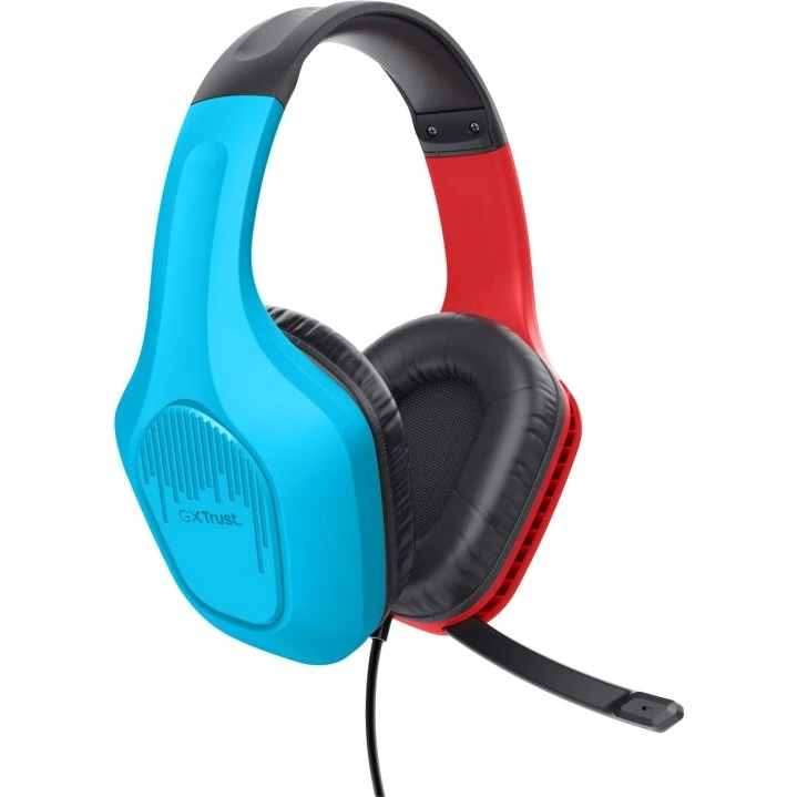 Trust GXT 416S Zirox Gamingheadset Sort/Rød/Cyan for Nintendo Switch/Switch 2