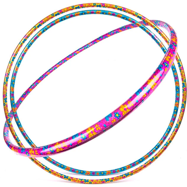 4-GIRLZ Hulahopring med blomster laserprint – 72/76/82 cm