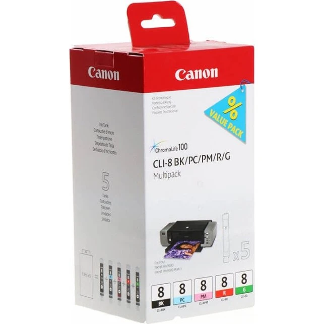 Canon CLI-8 0620B027 Multi Pack Sort/Cyan/Magenta/Rød/Grøn