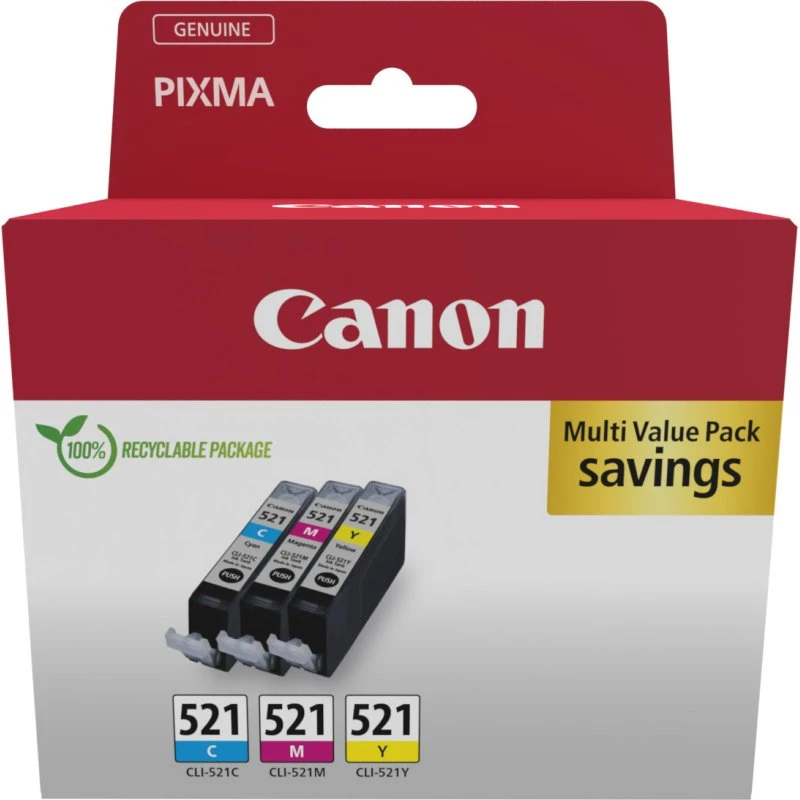 Canon CLI-521 C/M/Y Multi pack Gul Cyan Magenta 9 ml