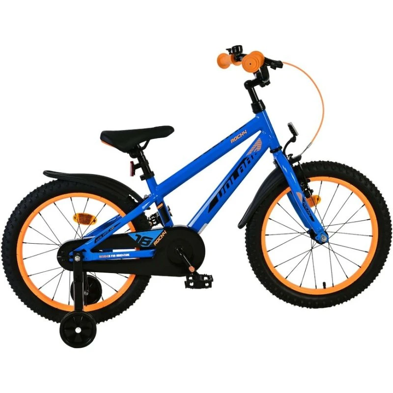 Volare Rocky Børnecykel 18'' med støttehjul blå