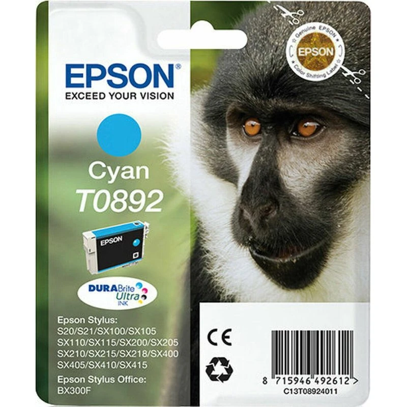 Epson T0892 Cyan Blækpatron 3,5 ml Original