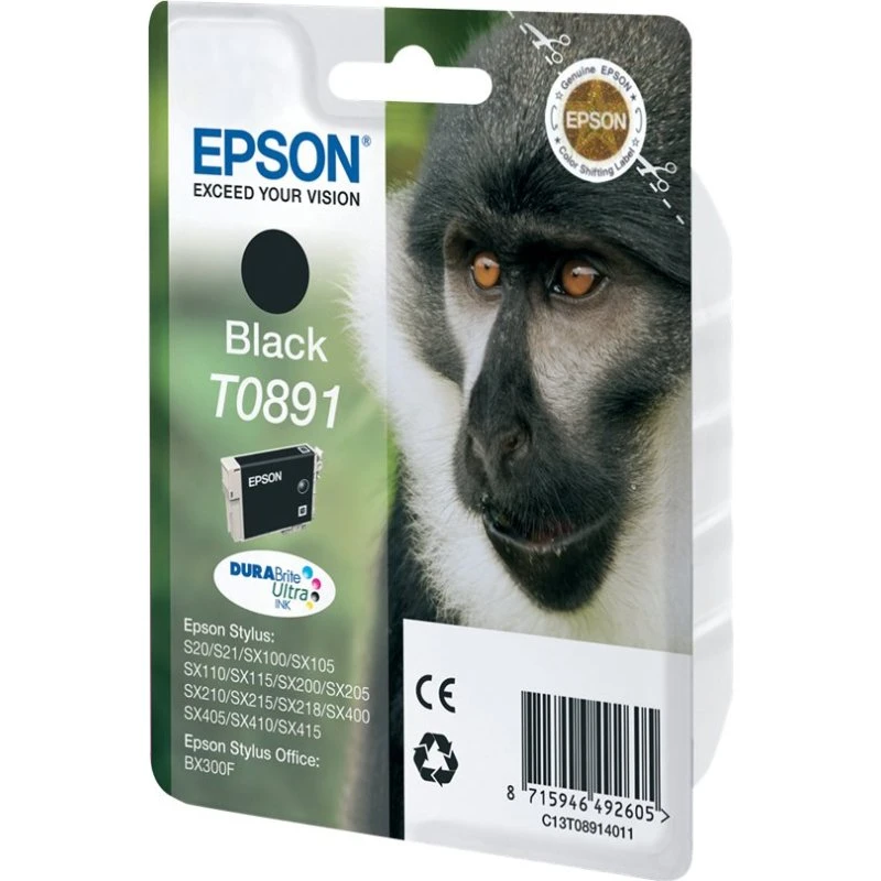 Epson T0891 Sort Blækpatron 5,8 ml Original
