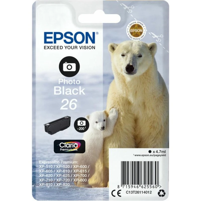 Epson T2611 Sort (Original) blækpatron