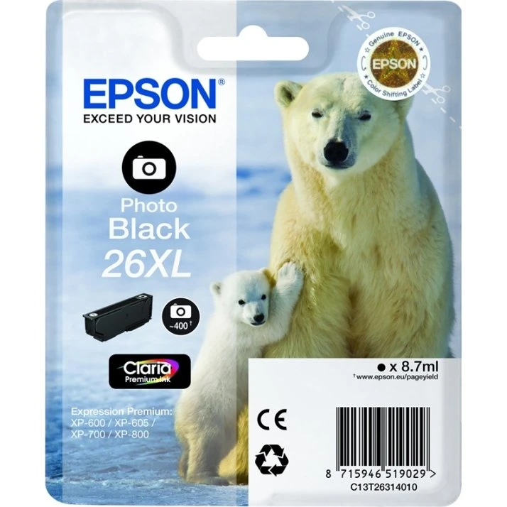 Epson Polar Bear Photo Black 26XL 8,7 ml