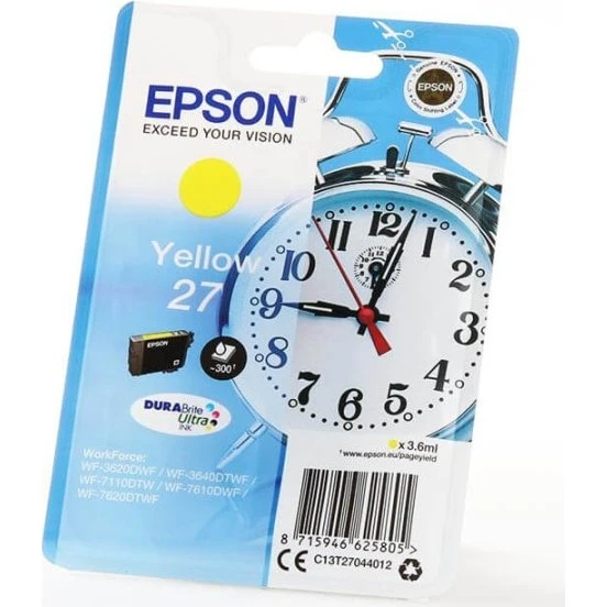Epson 27 Gul Blækpatron C13T27044012 – 300 sider