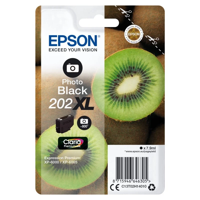 Epson 202XL Foto-Sort XL Blækpatron 800 Sider