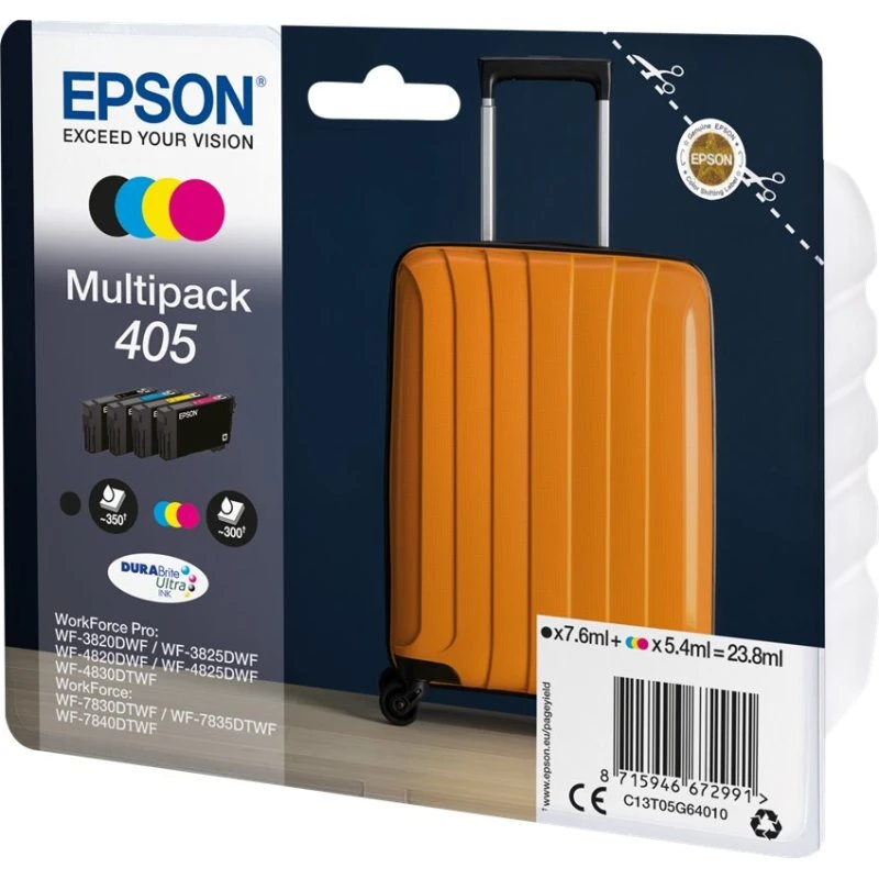 Epson 405 Multipack Sort, Gul, Cyan, Magenta - Original