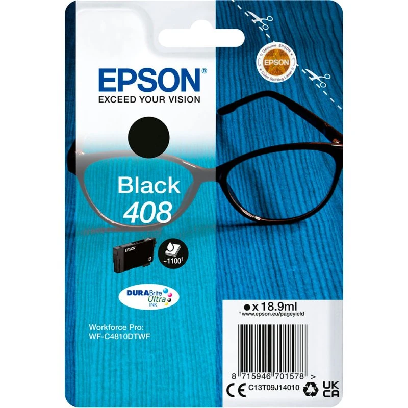 Epson 408 Sort Original Blækpatron, 18,9 ml