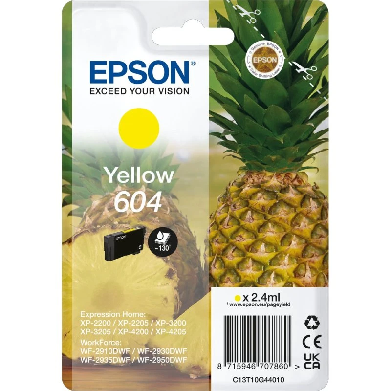Epson 604 Gul Singlepack 2,4 ml - Original Blækpatron