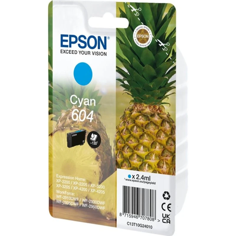 Epson 604 Cyan 2,4 ml – Original blækpatron til XP-2200, WF-2910