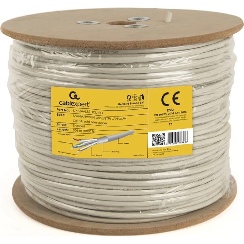 Cablexpert CAT 6a SSTP 305m Grå Bulkkabel