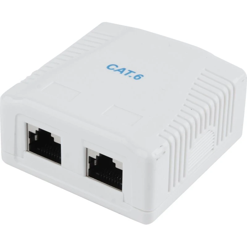 Cablexpert Hvid CAT6 FTP 2-port Overflademonteringsboks