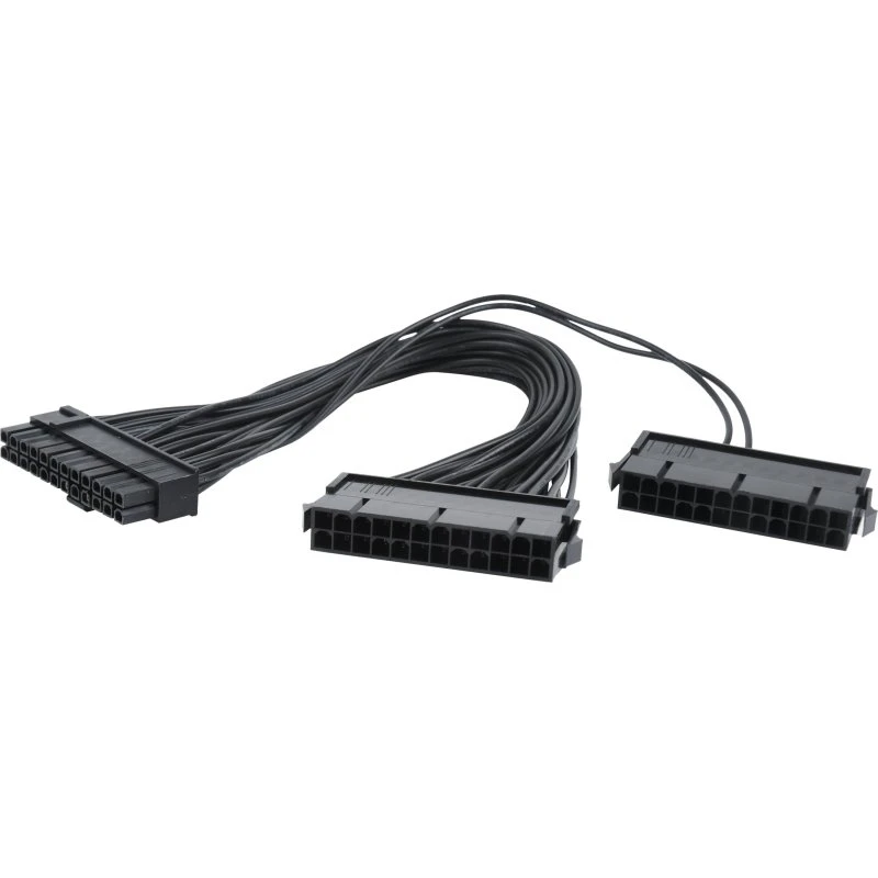 Cablexpert Forlængerkabel til strøm 30 cm, sort