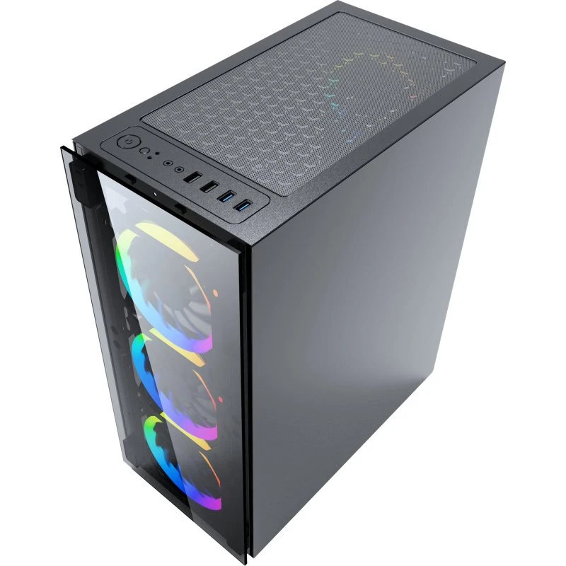Gembird Fornax 1500RGB Mid Tower, Sort, uden strømforsyning