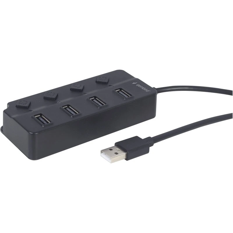 Gembird UHB-U2P4P-01 USB 2.0 4-port Hub, Sort
