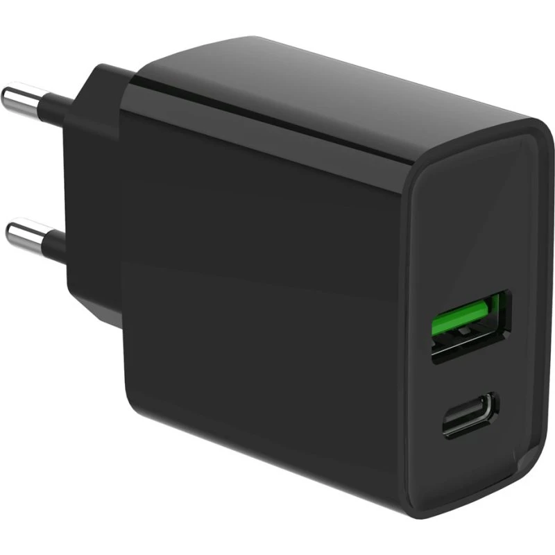 Gembird 20W USB-A & USB-C Adapter, sort