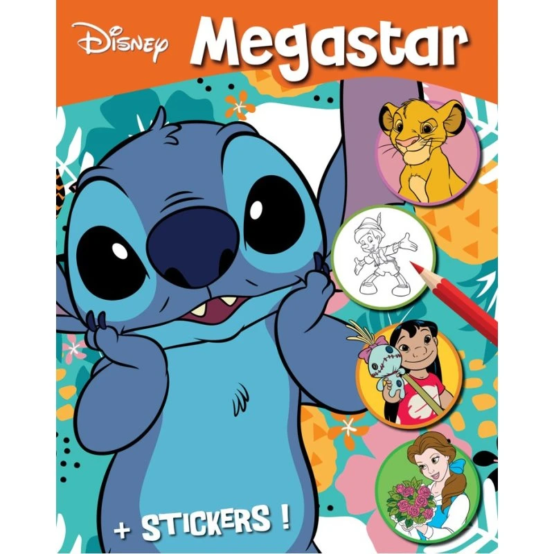 Disney Megastar Malebog med Klistermærker - Disney Klassikere