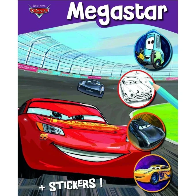 Disney Cars Megastar Malebog med Klistermærker – 128 Sider