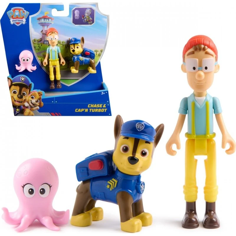 Paw Patrol Chase & Captain Turbot Figurpakke med Babyblæksprutte