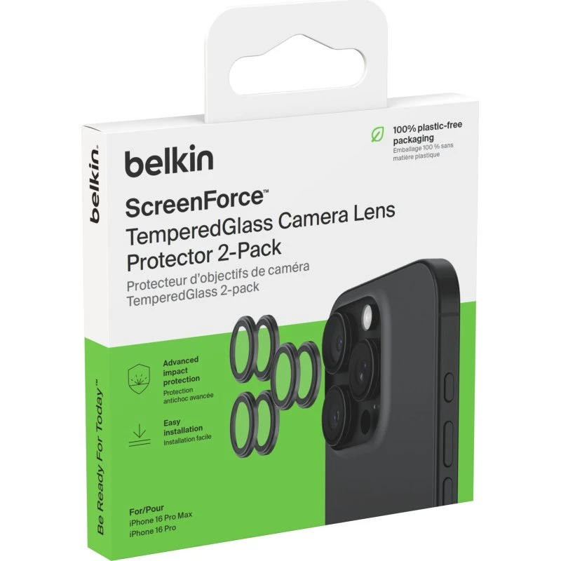 Belkin 1x2 TempGlass Kamerabeskyttelse til iPhone 16 Pro/16 Pro Max