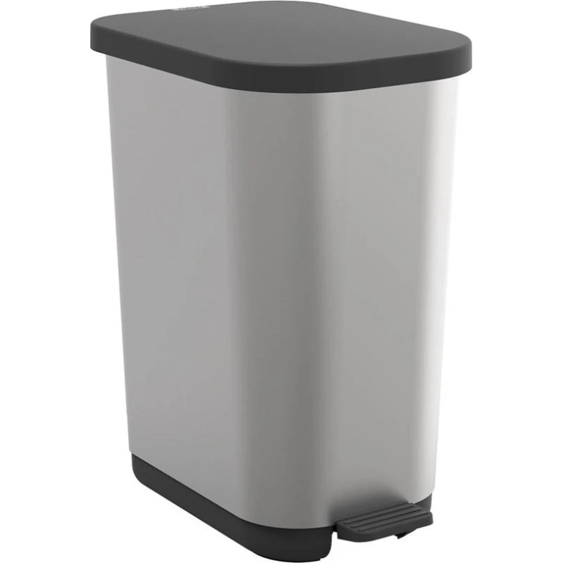 Rotho Ribo Skraldespand med Pedal, 35 L, Sølv