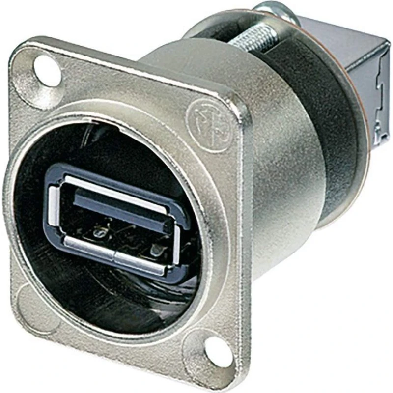 Neutrik USB 2.0 Vendbar Kønsskifter, Nikkel D-hus