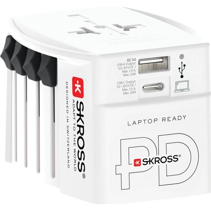 SKROSS MUV USB AC30PD Rejseadapter med 30W USB-C & USB-A