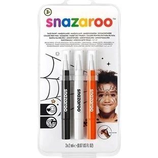 Snazaroo Sminkefarve Penselmaling 3 stk Sort/Hvid/Orange