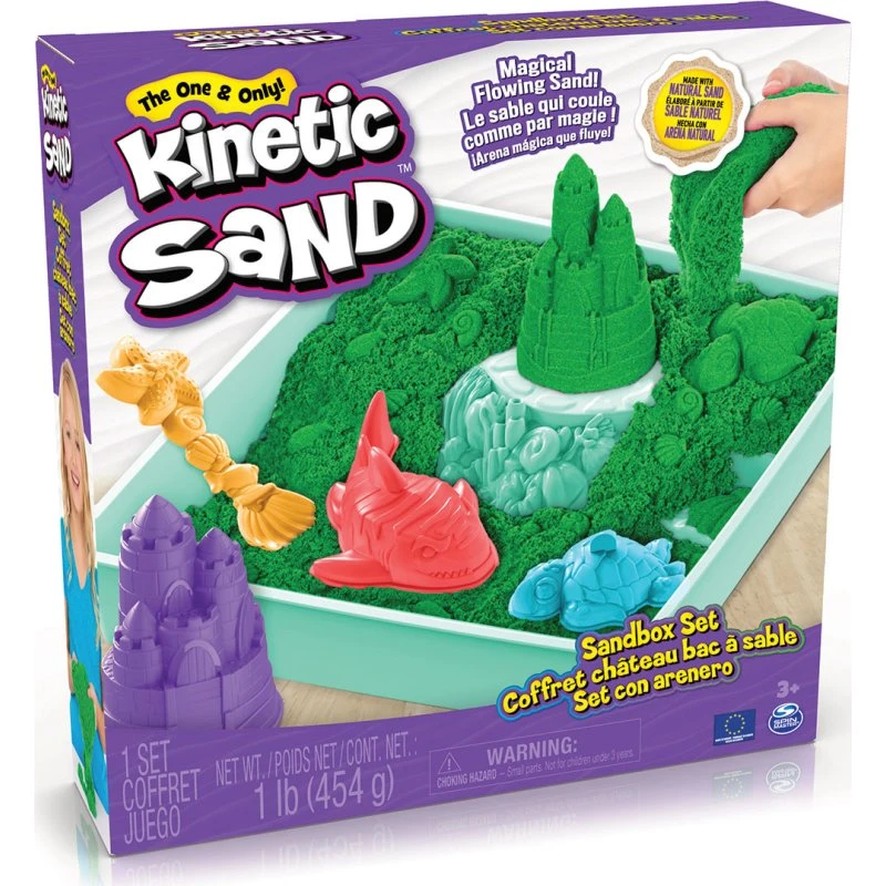 Kinetic Sand Sandbox Set Grøn 454g