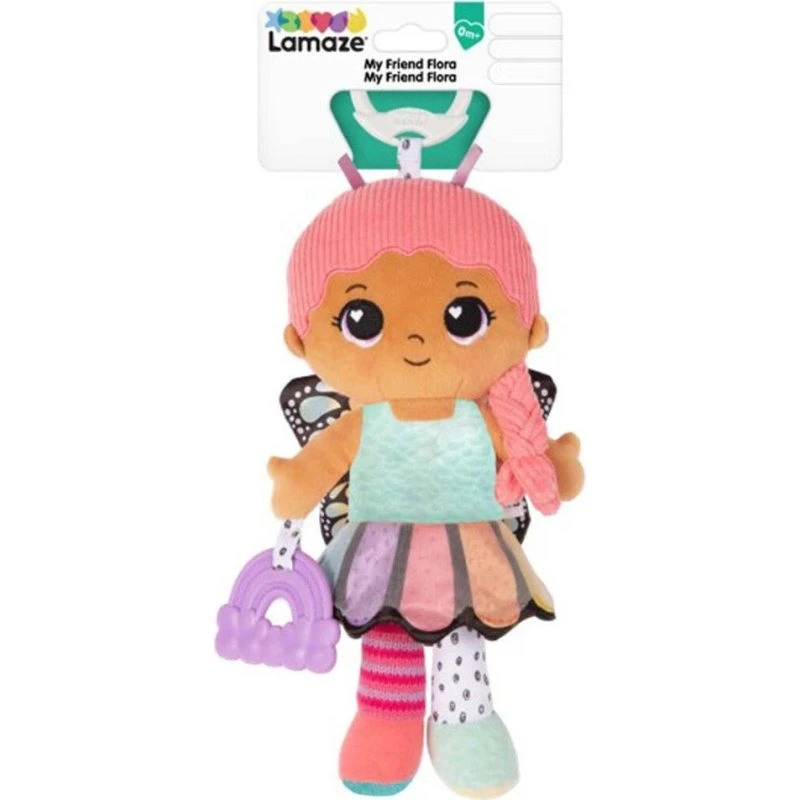 Lamaze My Friend Flora Dukke med Knitre Nederdel og Sommerfuglevinger