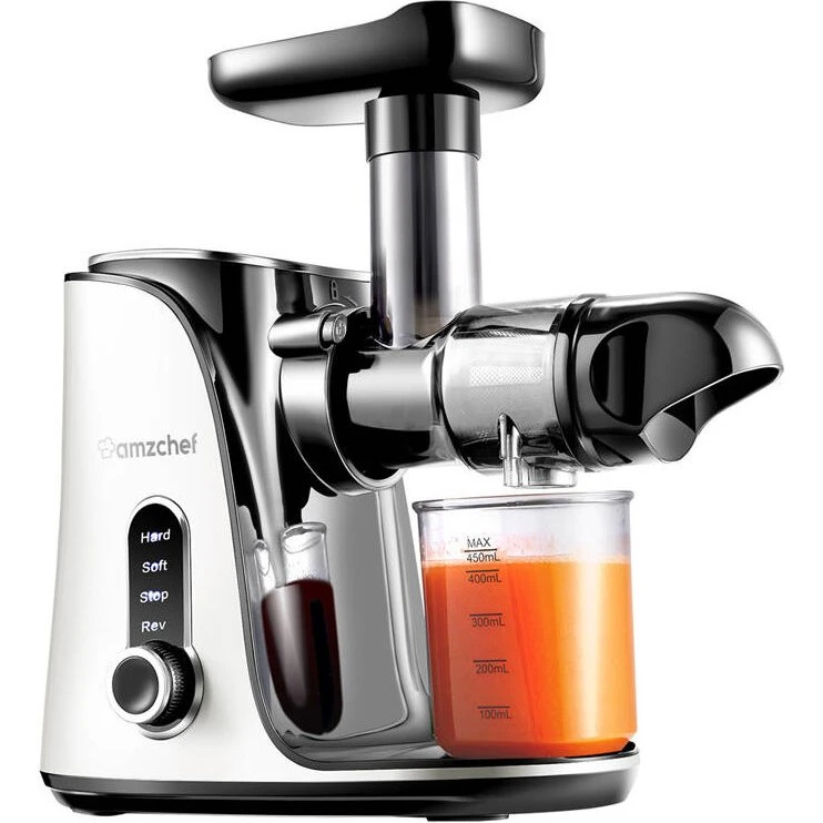 Amzchef GM3001-WT Slow Speed Juicer, 150W, Hvid