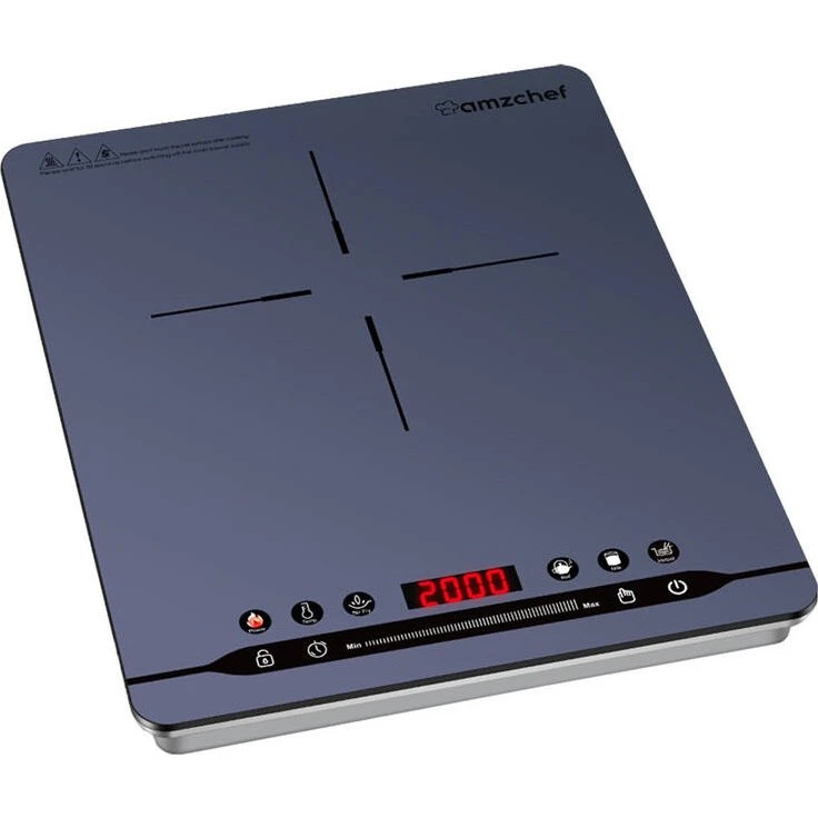 Amzchef SK-20CB14T-BU 2000W Induktionskogeplade, 9 niveauer, sort