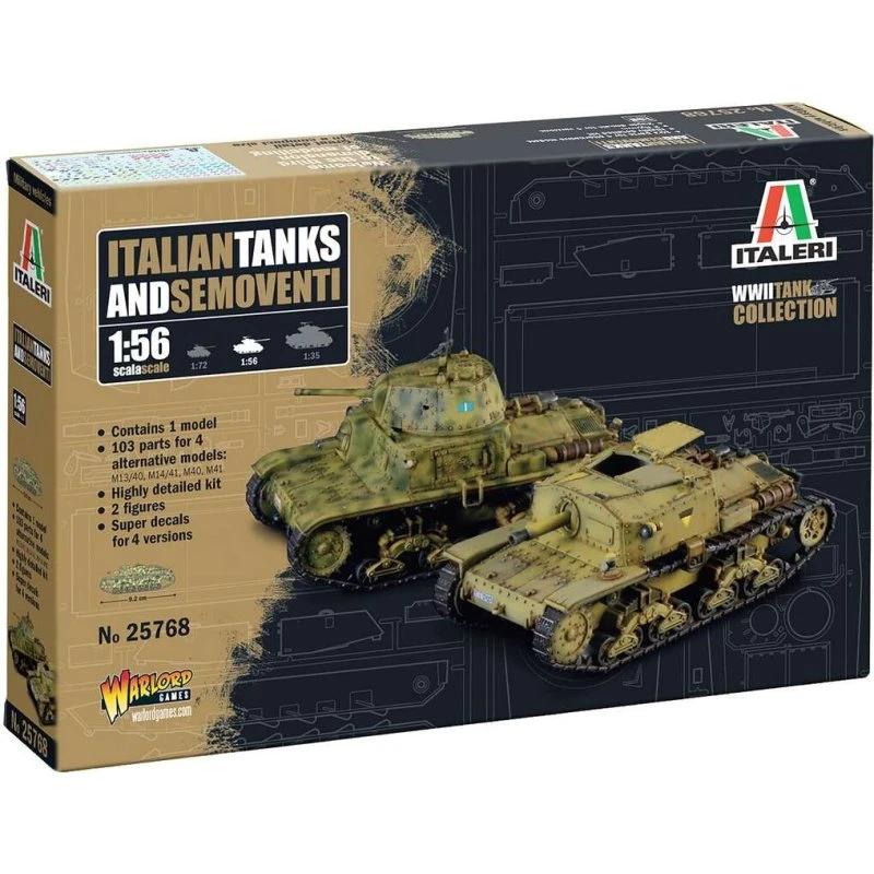 Italeri 25768 Italians Tanks & Semoventi Byggesæt 1:56