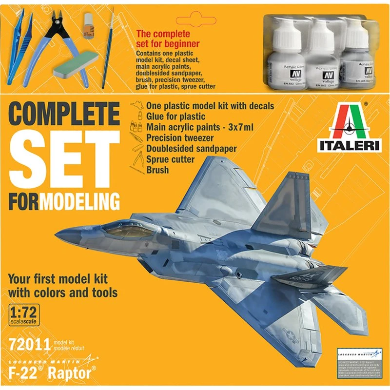 Italeri 72011 F-22 Raptor 1:72 Modelfly Byggesæt