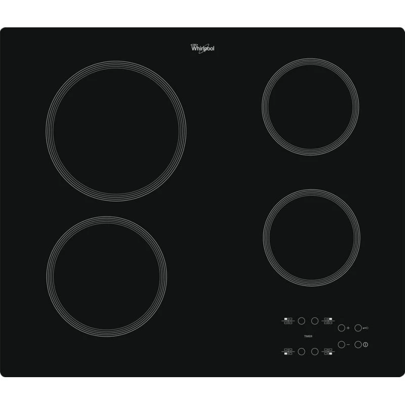 Whirlpool AKT 801/NE Keramisk kogeplade, 4 plader, sort, 56 cm