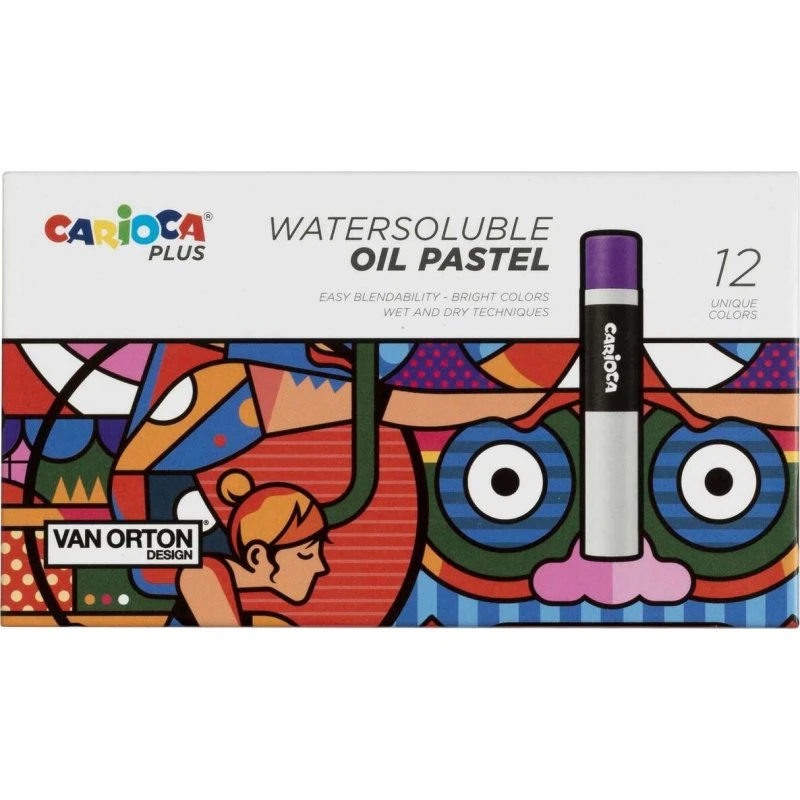 Carioca Plus Vandopløselige Oliepastel 12 Farver