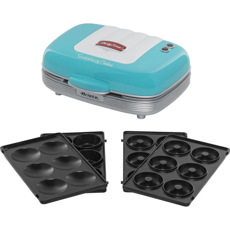 Ariete Party Time 3-in-1 Sandwich & Cookies Blå (700W)