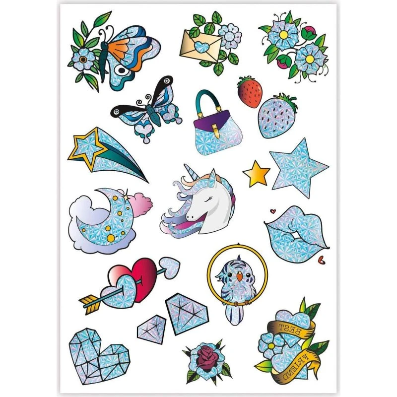 Clementoni Crazy Chic Sparkly Tattoo - Glitrende Børnetatoveringer