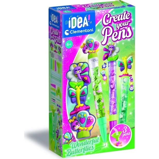Clementoni Create Your Pens - Sommerfugle 3-Pack