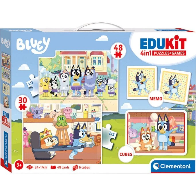 Clementoni Bluey Edukit 4-i-1 Puslespil, 3+ år, 48/30 brikker