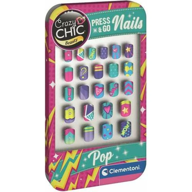 Clementoni Crazy Chic Press & Go Nails - Pop