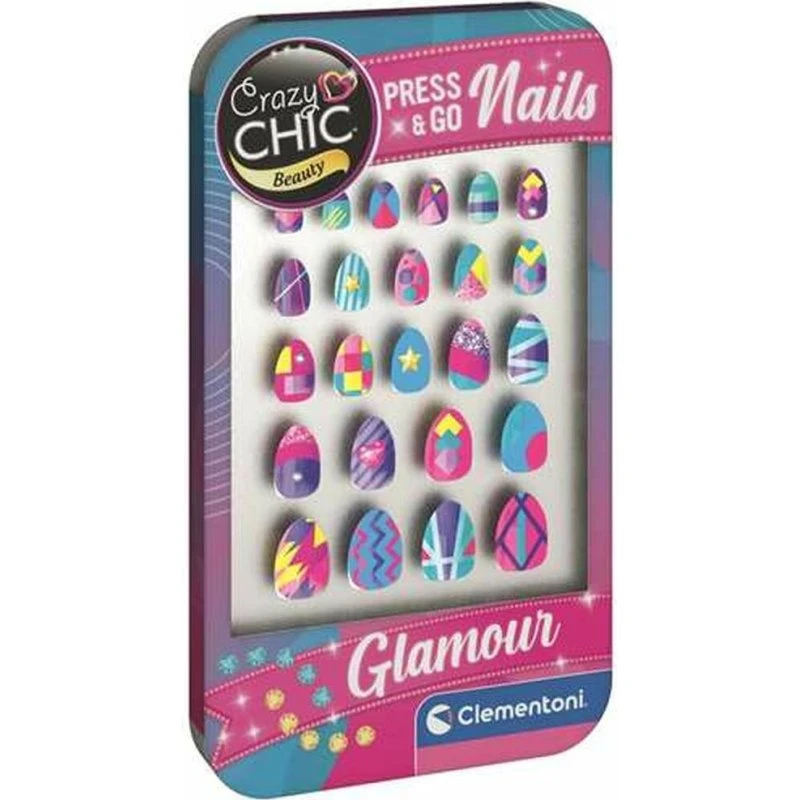 Clementoni Crazy Chic Press & Go Nails - Glamour