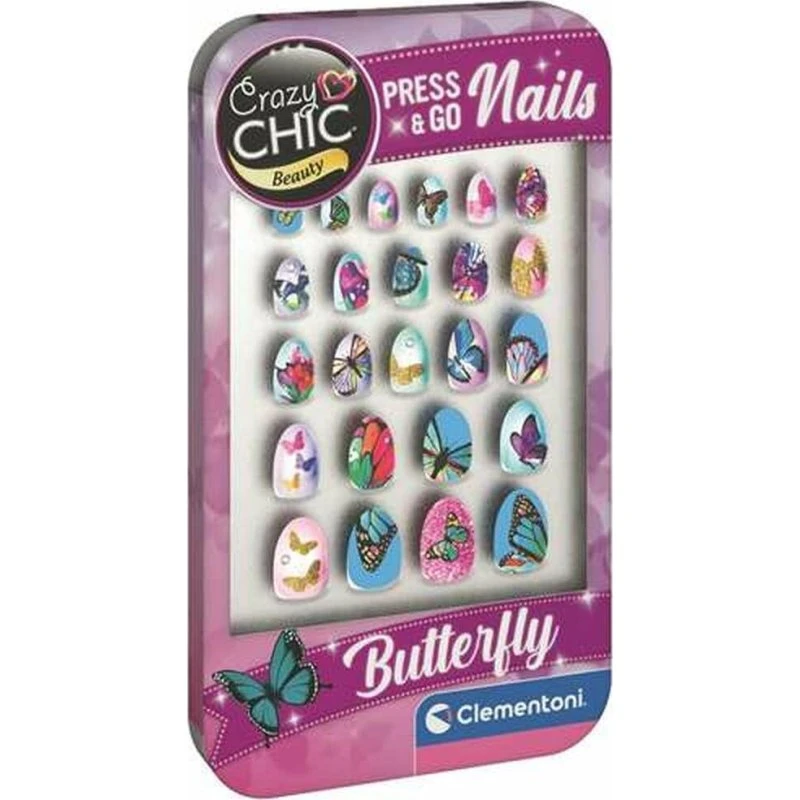 Clementoni Crazy Chic Press & Go Nails - Sommerfugl